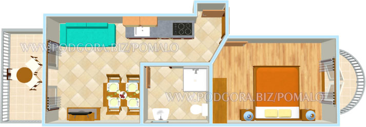 apartments Pomalo, Podgora - plan