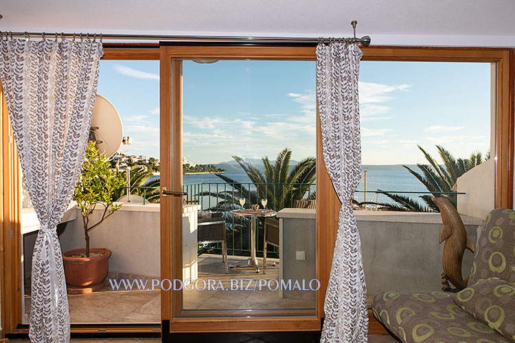 apartments Pomalo, Podgora - balcony with sea view