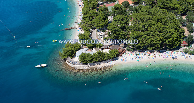 Podgora beach aerial view