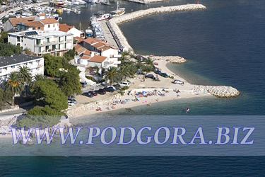 Podgora harbour, beaches, houses